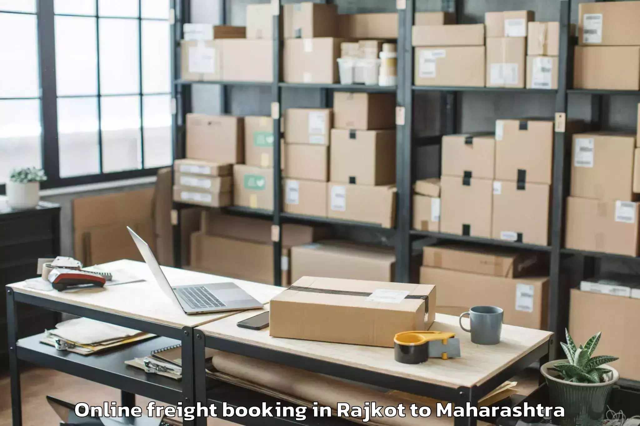 Hassle-Free Rajkot to Pombhurna Online Freight Booking